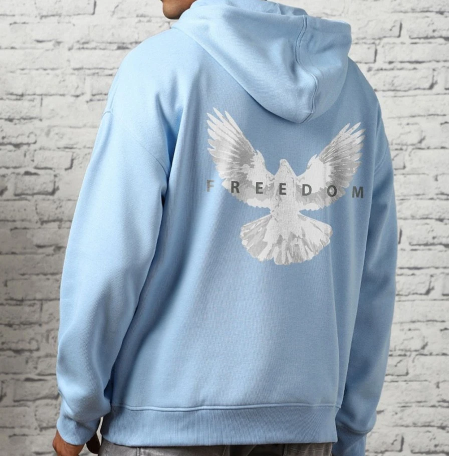 Men Oversized Back Print Hooded Sweatshirts